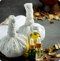 Ayurvedic pouches and oils