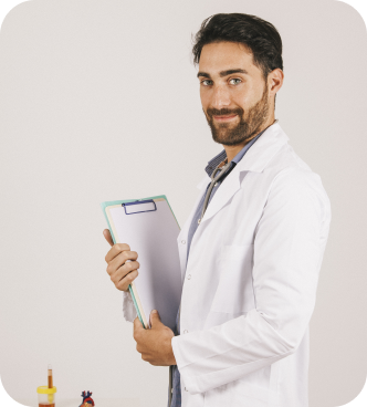 Smiling Ayurvedic practitioner