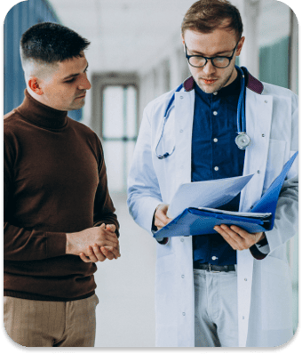 Doctors reviewing patient notes